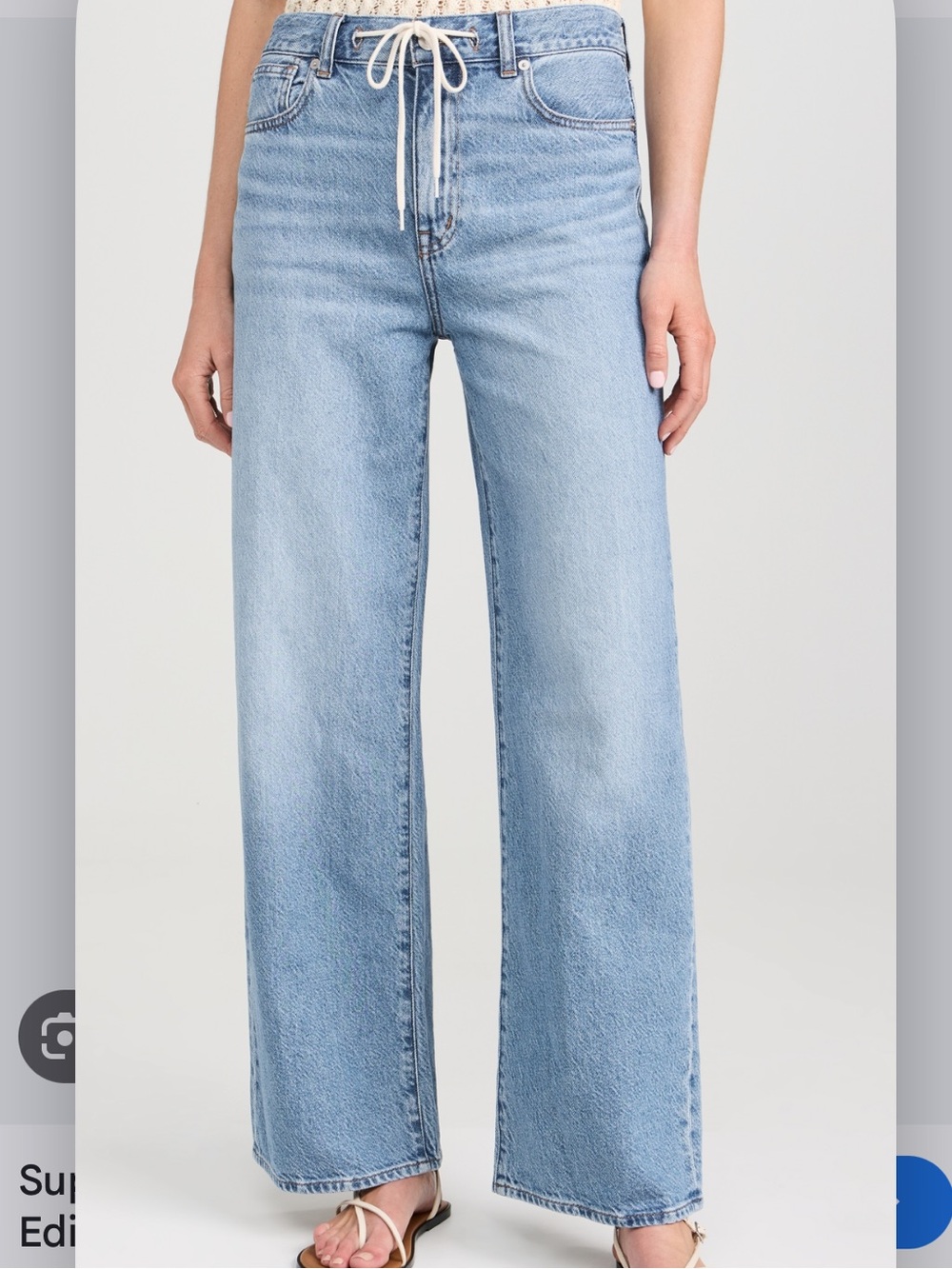 Madewell Low Slung Baggy Drawstring Jeans